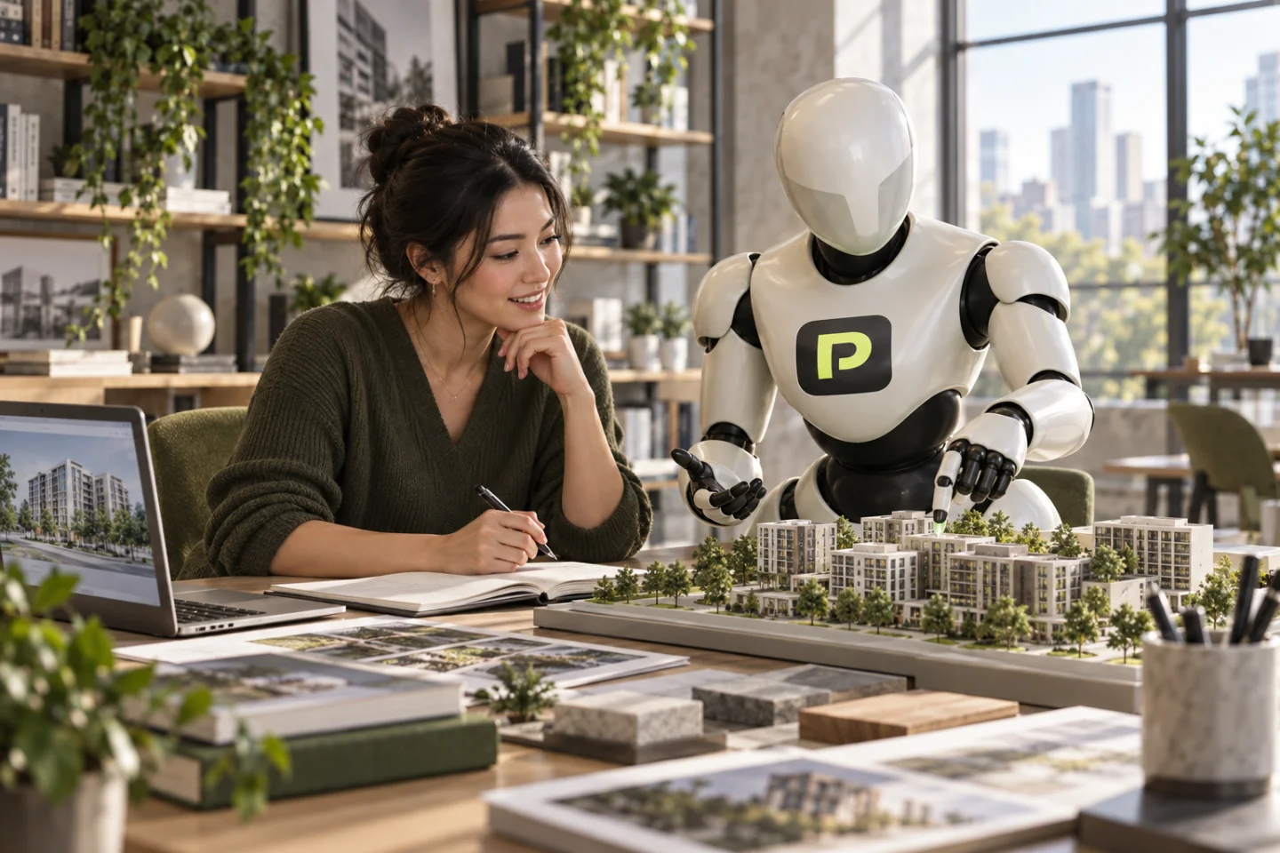 The Propfessor robot works alongside property professionals in a training session.